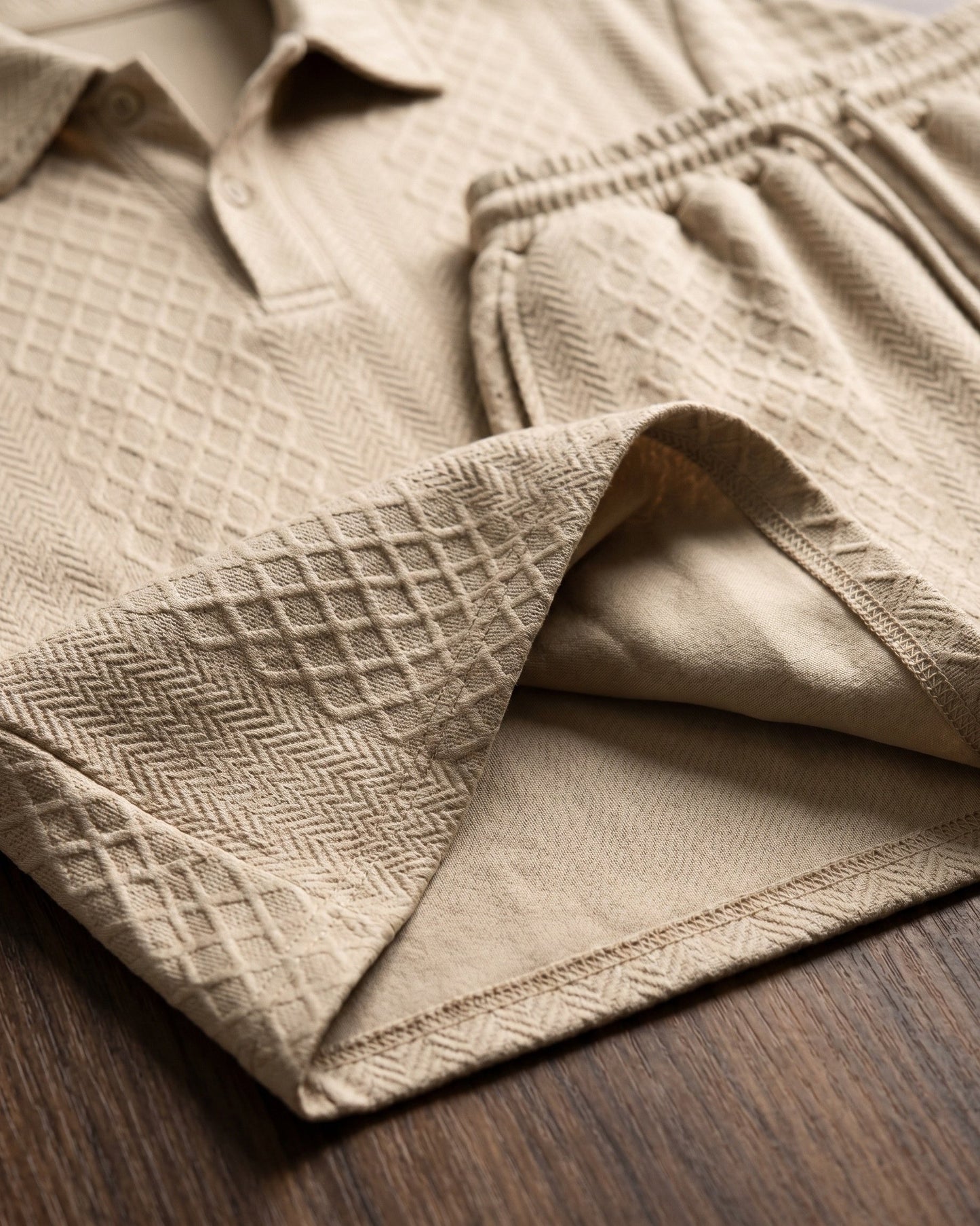 Marcello Textured Polo and Shorts Set