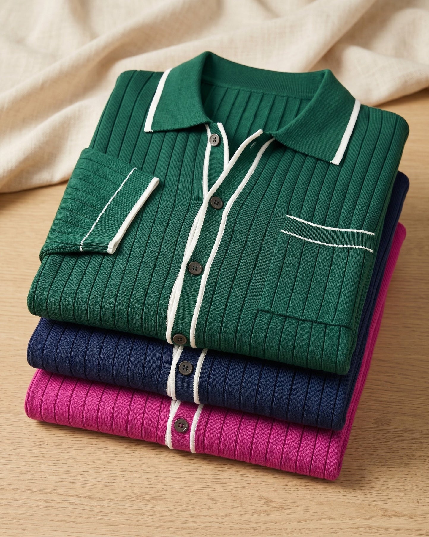 Isidoro Ribbed-Knit Polo Shirt
